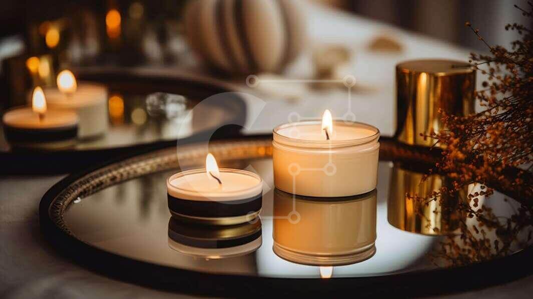 Intra Συλλεκτικό Ξύλινο Παζλ Plywood  4mm - Διάταξη κεριών σε ανακλαστική επιφάνεια Σε Ξύλινο Κουτί - Διαστάσεις Puzzle: 10x10 cm – 25 κομμάτια