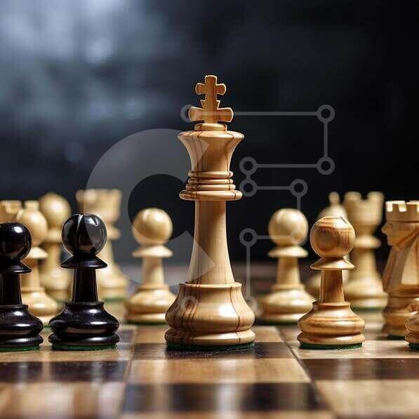 Intra Συλλεκτικό Ξύλινο Παζλ Plywood  4mm - Κομμάτια σκακιού σε μια ξύλινη σκακιέρα Σε Ξύλινο Κουτί - Διαστάσεις: 10x10 cm – 25 κομμάτια