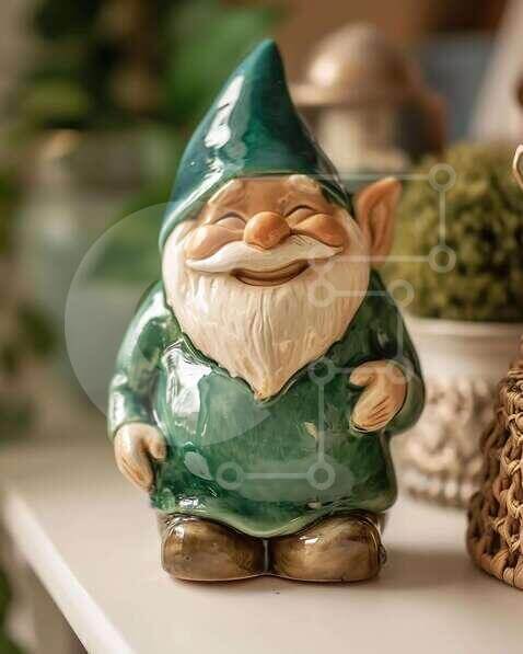 Intra Συλλεκτικό Ξύλινο Παζλ Plywood  4mm - Χαρούμενο ειδώλιο Gnome στον κήπο Σε Ξύλινο Κουτί - Διαστάσεις: 10x10 cm – 25 κομμάτια