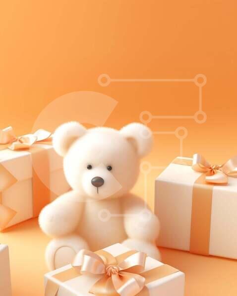 Intra Συλλεκτικό Ξύλινο Παζλ Plywood  4mm - Χαριτωμένο αρκουδάκι με κουτιά δώρων Σε Ξύλινο Κουτί - Διαστάσεις Puzzle: 10x10 cm – 25 κομμάτια