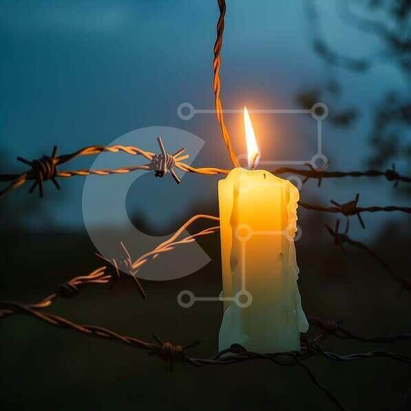 Intra Συλλεκτικό Ξύλινο Παζλ Plywood  4mm - Κερί που περιβάλλεται από συρματοπλέγματα Σε Ξύλινο Κουτί - Διαστάσεις Puzzle: 10x10 cm – 25 κομμάτια