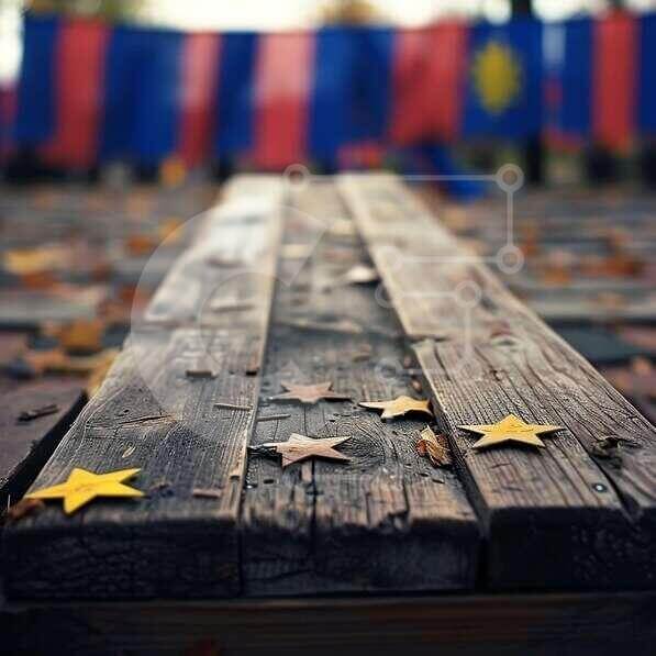 Intra Συλλεκτικό Ξύλινο Παζλ Plywood  4mm - Ξύλινο μονοπάτι με φύλλα και σημαίες Σε Ξύλινο Κουτί - Διαστάσεις Puzzle: 10x10 cm – 25 κομμάτια