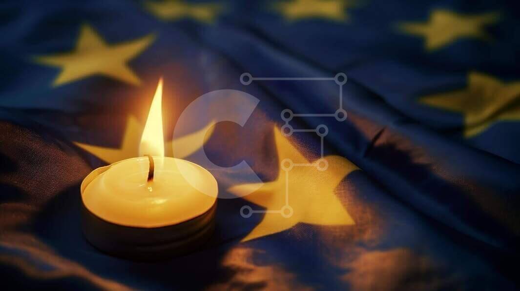 Intra Συλλεκτικό Ξύλινο Παζλ Plywood  4mm - Κερί στη σημαία της Ευρωπαϊκής Ένωσης Σε Ξύλινο Κουτί - Διαστάσεις Puzzle: 10x10 cm – 25 κομμάτια