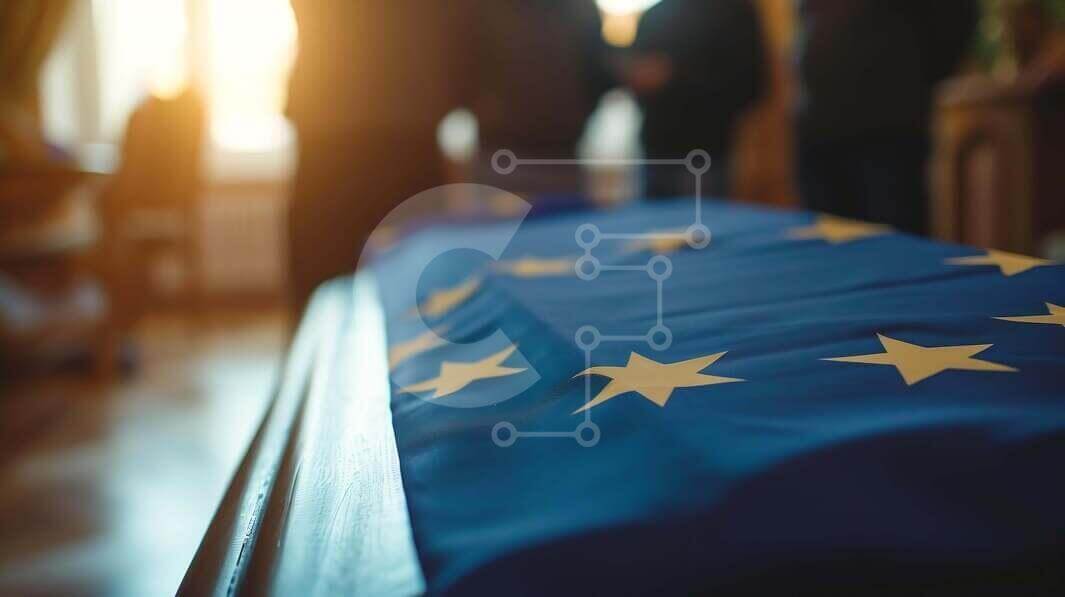 Intra Συλλεκτικό Ξύλινο Παζλ Plywood  4mm - Κασετίνα ντυμένο με σημαία της Ευρωπαϊκής Ένωσης Σε Ξύλινο Κουτί - Διαστάσεις Puzzle: 10x10 cm – 25 κομμάτια