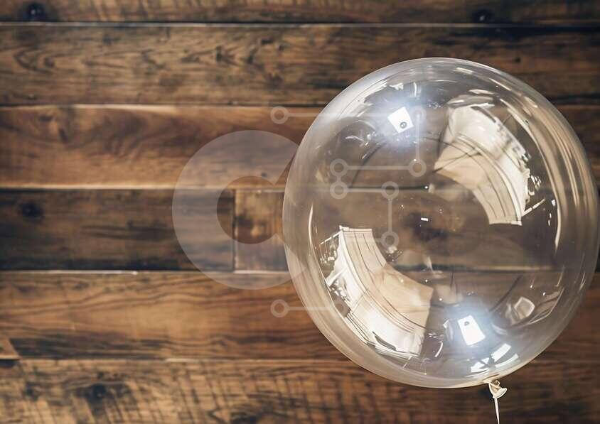 Intra Συλλεκτικό Ξύλινο Παζλ Plywood  4mm - Διαφανές μπαλόνι σε ξύλινο φόντο Σε Ξύλινο Κουτί - Διαστάσεις Puzzle: 10x10 cm – 25 κομμάτια