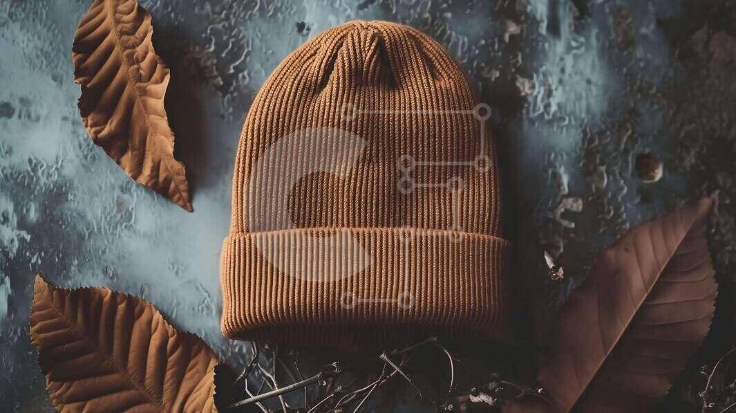 Intra Συλλεκτικό Ξύλινο Παζλ Plywood  4mm - Άνετο καφέ καπέλο με αποξηραμένα φύλλα Σε Ξύλινο Κουτί - Διαστάσεις Puzzle: 10x10 cm – 25 κομμάτια