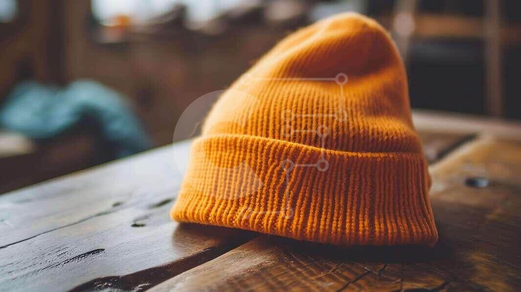 Intra Συλλεκτικό Ξύλινο Παζλ Plywood  4mm - Πλεκτό πορτοκαλί φασόλι σε ξύλινο τραπέζι Σε Ξύλινο Κουτί - Διαστάσεις Puzzle: 10x10 cm – 25 κομμάτια