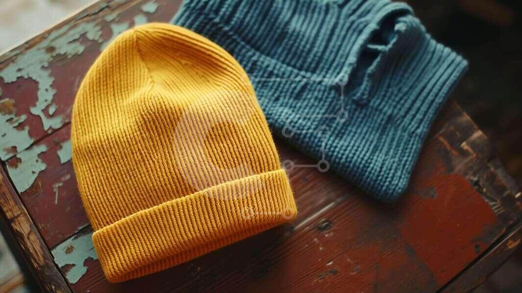 Σετ των 2 Intra Συλλεκτικό Ξύλινο Παζλ Plywood  4mm - Πλεκτά καπέλα σε ρουστίκ ξύλο Σε Ξύλινο Κουτί - Διαστάσεις: 10x10 cm – 25 κομμάτια