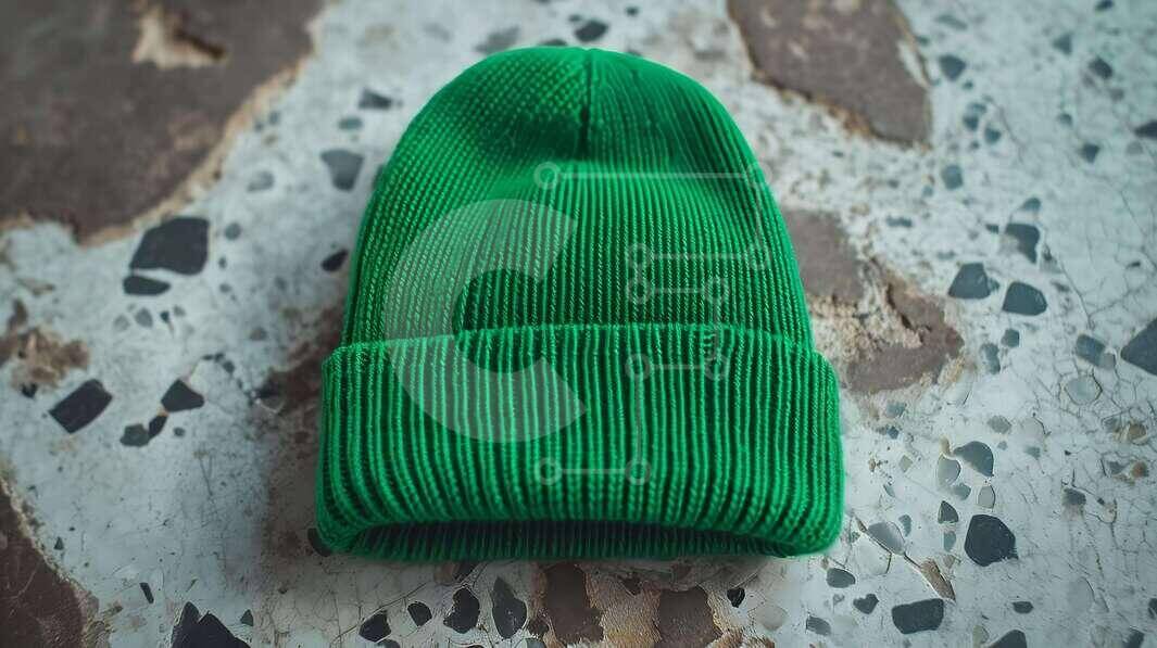 Intra Συλλεκτικό Ξύλινο Παζλ Plywood  4mm - Πράσινο πλεκτό καπέλο Beanie σε ανάγλυφη επιφάνεια Σε Ξύλινο Κουτί - Διαστάσεις Puzzle: 10x10 cm – 25 κομμάτια