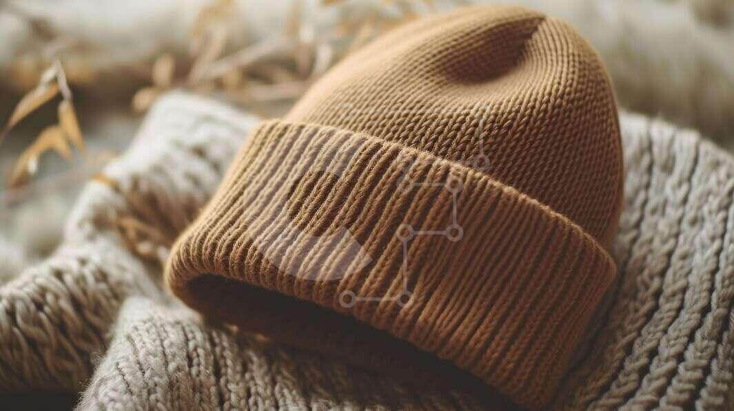 Intra Συλλεκτικό Ξύλινο Παζλ Plywood  4mm - Cozy καφέ πλεκτό φασόλι σε κρέμα κουβέρτα Σε Ξύλινο Κουτί - Διαστάσεις Puzzle: 10x10 cm – 25 κομμάτια