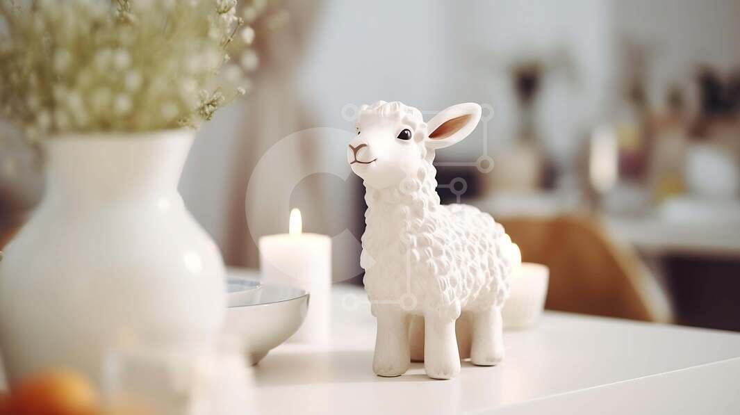 Intra Συλλεκτικό Ξύλινο Παζλ Plywood  4mm - Διακοσμητικό ειδώλιο προβάτου σε ζεστό περιβάλλον Σε Ξύλινο Κουτί - Διαστάσεις: 10x10 cm – 25 κομμάτια