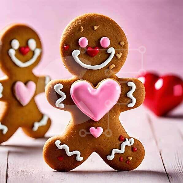 Intra Συλλεκτικό Ξύλινο Παζλ Plywood  4mm - Μπισκότα με μελόψωμο για την ημέρα του Αγίου Βαλεντίνου σε ξύλινη επιφάνεια Σε Ξύλινο Κουτί - Διαστάσεις: 10x10 cm – 25 κομμάτια