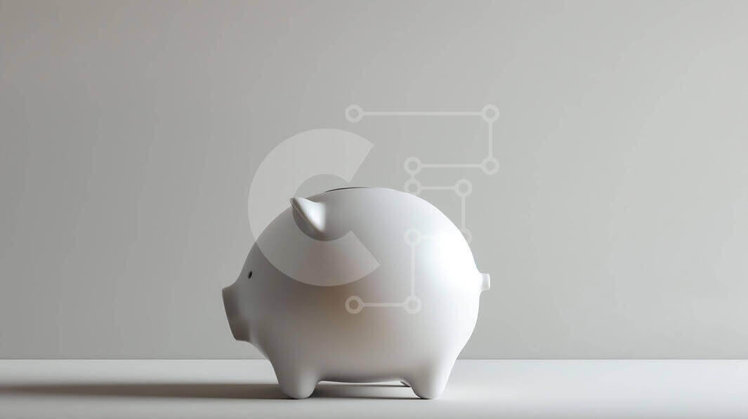 Intra Συλλεκτικό Ξύλινο Παζλ Plywood  4mm - Λευκός κουμπαράς σε άδειο τραπέζι Σε Ξύλινο Κουτί - Διαστάσεις: 10x10 cm – 25 κομμάτια