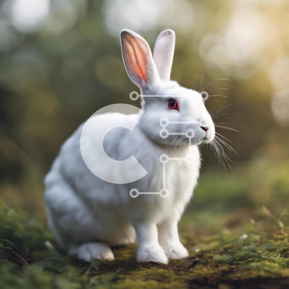 Intra Συλλεκτικό Ξύλινο Παζλ Plywood  4mm - Περίεργο λευκό κουνέλι με κόκκινα μάτια Σε Ξύλινο Κουτί - Διαστάσεις: 10x10 cm – 25 κομμάτια