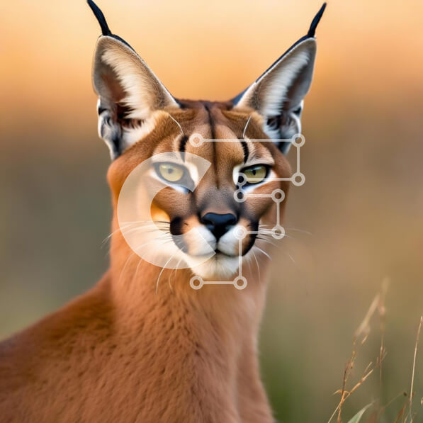 Intra Συλλεκτικό Ξύλινο Παζλ Plywood  4mm - Caracal γάτα που κάθεται στο γρασίδι Σε Ξύλινο Κουτί - Διαστάσεις: 10x10 cm – 25 κομμάτια