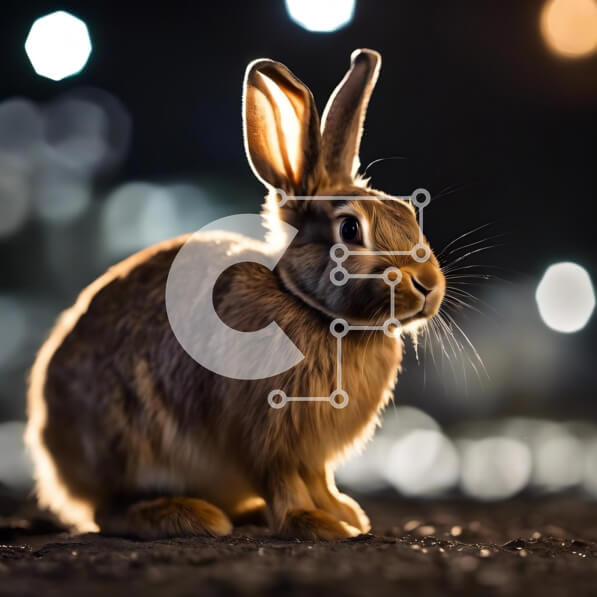 Intra Συλλεκτικό Ξύλινο Παζλ Plywood  4mm - Περίεργο κουνέλι με πολύχρωμα φώτα Σε Ξύλινο Κουτί - Διαστάσεις: 10x10 cm – 25 κομμάτια