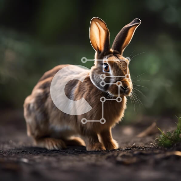 Intra Συλλεκτικό Ξύλινο Παζλ Plywood  4mm - Περίεργο καφέ κουνέλι που στέκεται στο έδαφος Σε Ξύλινο Κουτί - Διαστάσεις: 10x10 cm – 25 κομμάτια