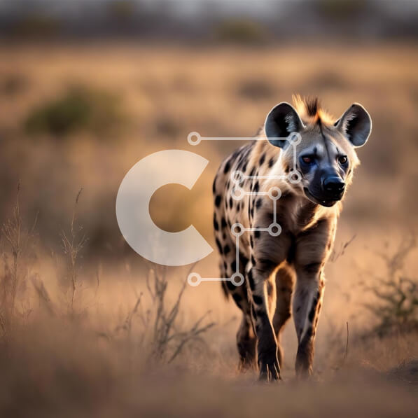 Intra Συλλεκτικό Ξύλινο Παζλ Plywood  4mm - Η ύαινα στο λιβάδι Σε Ξύλινο Κουτί - Διαστάσεις: 10x10 cm – 25 κομμάτια