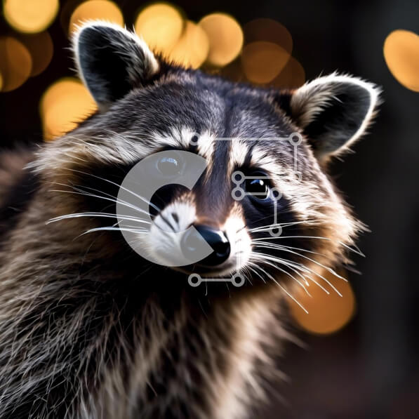 Intra Συλλεκτικό Ξύλινο Παζλ Plywood  4mm - Περίεργο ρακούν μπροστά από φωτισμένο φόντο Σε Ξύλινο Κουτί - Διαστάσεις: 10x10 cm – 25 κομμάτια