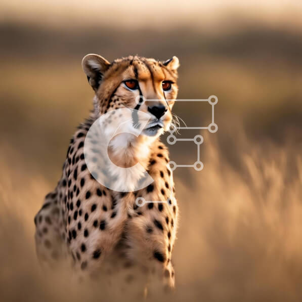 Intra Συλλεκτικό Ξύλινο Παζλ Plywood  4mm - Τσιτάχ που κάθεται σε χορταριασμένο χωράφι Σε Ξύλινο Κουτί - Διαστάσεις: 10x10 cm – 25 κομμάτια