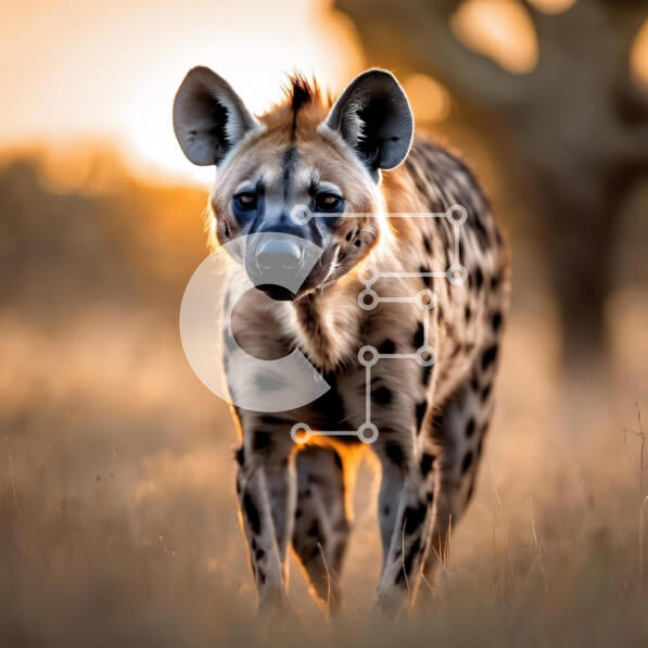 Intra Συλλεκτικό Ξύλινο Παζλ Plywood  4mm - Η ύαινα στο γρασίδι Σε Ξύλινο Κουτί - Διαστάσεις: 10x10 cm – 25 κομμάτια