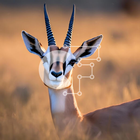 Intra Συλλεκτικό Ξύλινο Παζλ Plywood  4mm - Γαζέλα στο ψηλό γρασίδι Σε Ξύλινο Κουτί - Διαστάσεις: 10x10 cm – 25 κομμάτια