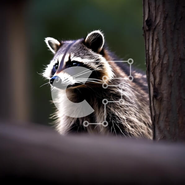 Intra Συλλεκτικό Ξύλινο Παζλ Plywood  4mm - Περίεργο ρακούν στο δάσος Σε Ξύλινο Κουτί - Διαστάσεις: 10x10 cm – 25 κομμάτια