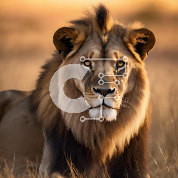 Intra Συλλεκτικό Ξύλινο Παζλ Plywood  4mm - Εκφοβιστικό λιοντάρι που κοιτάζει επίμονα τον θεατή Σε Ξύλινο Κουτί - Διαστάσεις: 10x10 cm – 25 κομμάτια