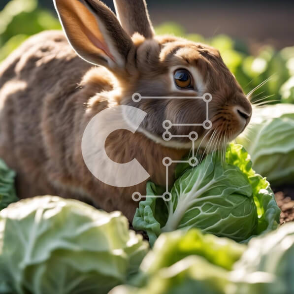 Intra Συλλεκτικό Ξύλινο Παζλ Plywood  4mm - Καφέ λαγουδάκι που τρώει φύλλα λάχανου Σε Ξύλινο Κουτί - Διαστάσεις: 10x10 cm – 25 κομμάτια
