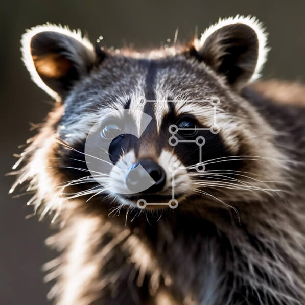 Intra Συλλεκτικό Ξύλινο Παζλ Plywood  4mm - Κοντινό πλάνο ενός ρακούν που κοιτάζει στην απόσταση Σε Ξύλινο Κουτί - Διαστάσεις: 10x10 cm – 25 κομμάτια