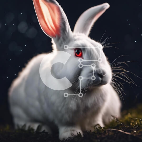 Intra Συλλεκτικό Ξύλινο Παζλ Plywood  4mm - Περίεργο κουνελάκι που κοιτάζει τα αστέρια στον νυχτερινό ουρανό Σε Ξύλινο Κουτί - Διαστάσεις: 10x10 cm – 25 κομμάτια