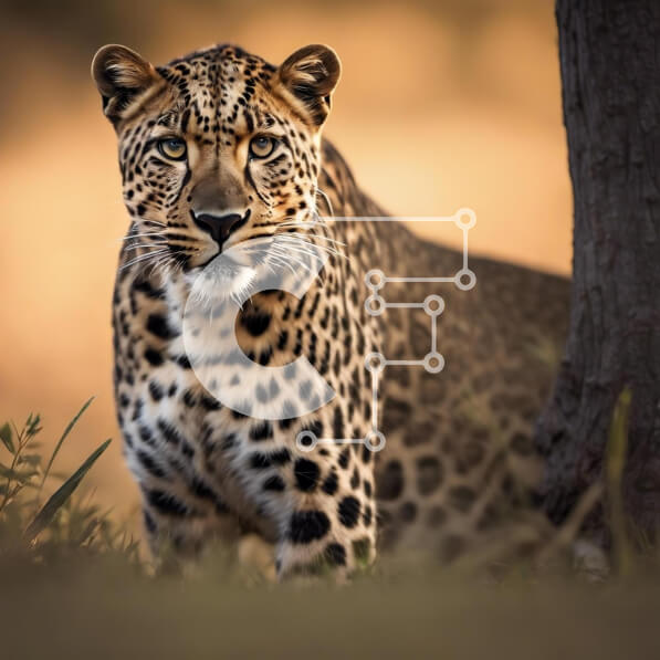 Intra Συλλεκτικό Ξύλινο Παζλ Plywood  4mm - Leopard in Grass από το Oak Tree Σε Ξύλινο Κουτί - Διαστάσεις: 10x10 cm – 25 κομμάτια