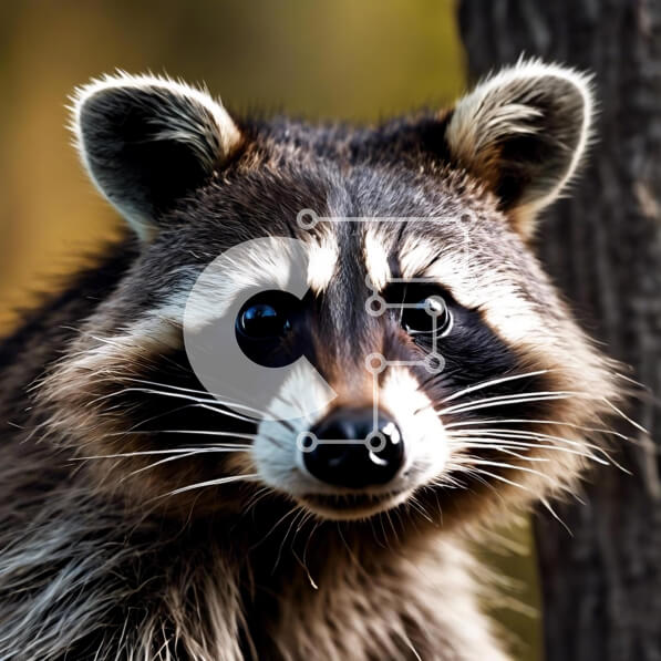 Intra Συλλεκτικό Ξύλινο Παζλ Plywood  4mm - Κοντινό πλάνο ενός περίεργου ρακούν Σε Ξύλινο Κουτί - Διαστάσεις: 10x10 cm – 25 κομμάτια