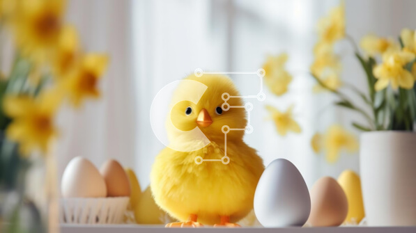 Intra Συλλεκτικό Ξύλινο Παζλ Plywood  4mm - Πασχαλινό νεοσσό με αυγά και λουλούδια Σε Ξύλινο Κουτί - Διαστάσεις: 10x10 cm – 25 κομμάτια