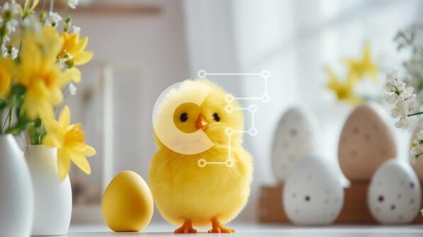 Intra Συλλεκτικό Ξύλινο Παζλ Plywood  4mm - Πασχαλινό νεοσσό και αυγά με ανοιξιάτικα λουλούδια Σε Ξύλινο Κουτί - Διαστάσεις Puzzle: 10x10 cm – 25 κομμάτια