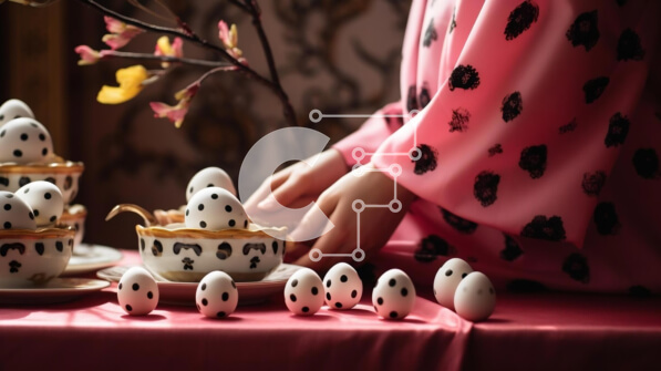 Intra Συλλεκτικό Ξύλινο Παζλ Plywood  4mm - Στολισμός Πασχαλινό Τραπέζι με Γυναίκα σε Ροζ Σε Ξύλινο Κουτί - Διαστάσεις: 10x10 cm – 25 κομμάτια