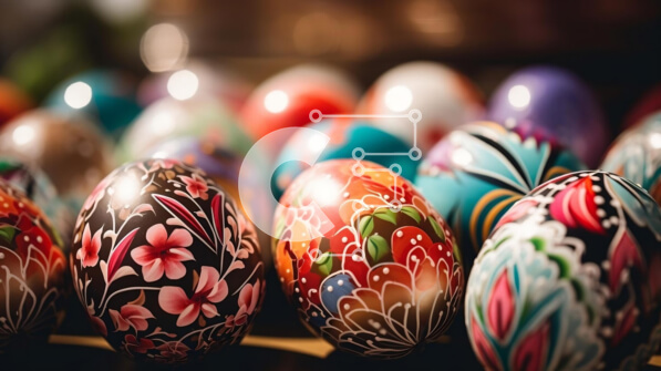 Intra Συλλεκτικό Ξύλινο Παζλ Plywood  4mm - Ζωντανά Πασχαλινά αυγά για γιορτή και διακόσμηση Σε Ξύλινο Κουτί - Διαστάσεις: 10x10 cm – 25 κομμάτια