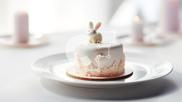 Σετ των 2 Intra Συλλεκτικό Ξύλινο Παζλ Plywood  4mm - Αξιολάτρευτο κέικ λαγουδάκι με κεριά Σε Ξύλινο Κουτί - Διαστάσεις: 10x10 cm – 25 κομμάτια