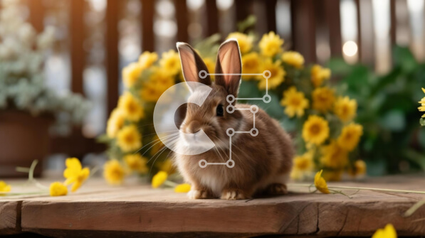 Intra Συλλεκτικό Ξύλινο Παζλ Plywood  4mm - Αξιολάτρευτο καφέ λαγουδάκι με κίτρινα λουλούδια Σε Ξύλινο Κουτί - Διαστάσεις: 10x10 cm – 25 κομμάτια