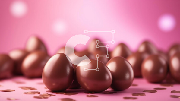 Intra Συλλεκτικό Ξύλινο Παζλ Plywood  4mm - Πολύχρωμα Πασχαλινά αυγά σε ροζ φόντο Σε Ξύλινο Κουτί - Διαστάσεις: 10x10 cm – 25 κομμάτια