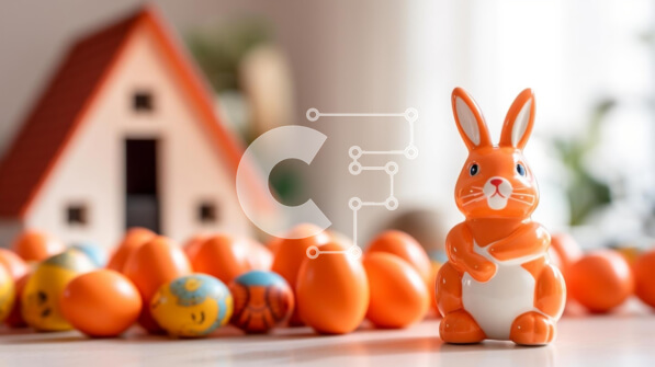 Intra Συλλεκτικό Ξύλινο Παζλ Plywood  4mm - Πολύχρωμα Πασχαλινά αυγά και ειδώλιο λαγουδάκι Σε Ξύλινο Κουτί - Διαστάσεις: 10x10 cm – 25 κομμάτια