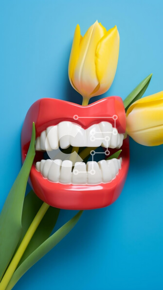 Σετ των 2 Intra Συλλεκτικό Ξύλινο Παζλ Plywood  4mm - Ζευγάρι κίτρινες τουλίπες σε ένα δόντι Σε Ξύλινο Κουτί - Διαστάσεις: 10x10 cm – 25 κομμάτια