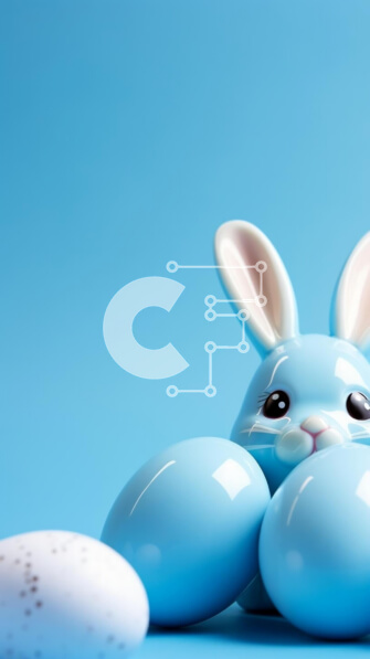 Intra Συλλεκτικό Ξύλινο Παζλ Plywood  4mm - Μπλε λαγουδάκι και λευκά πασχαλινά αυγά διακόσμηση Σε Ξύλινο Κουτί - Διαστάσεις: 10x10 cm – 25 κομμάτια