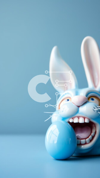 Intra Συλλεκτικό Ξύλινο Παζλ Plywood  4mm - Γαλάζιο λαγουδάκι με αυγό για τις γιορτές του Πάσχα Σε Ξύλινο Κουτί - Διαστάσεις: 10x10 cm – 25 κομμάτια