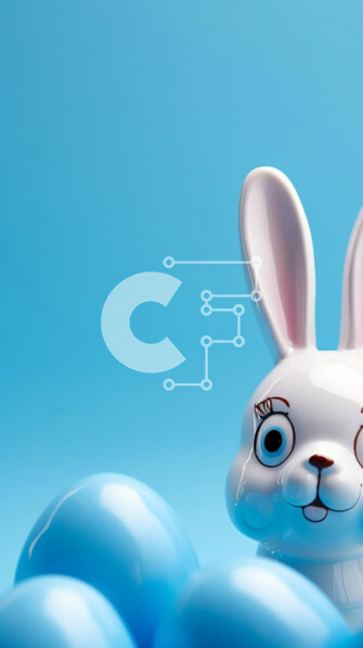 Intra Συλλεκτικό Ξύλινο Παζλ Plywood  4mm - Πασχαλινό ειδώλιο λαγουδάκι με μπλε μπαλόνια Σε Ξύλινο Κουτί - Διαστάσεις: 10x10 cm – 25 κομμάτια