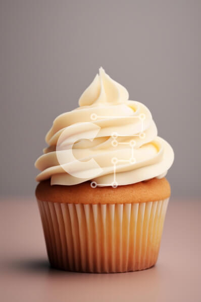 Σετ των 2 Intra Συλλεκτικό Ξύλινο Παζλ Plywood  4mm - Λαχταριστό cupcake με λευκό γλάσο σε εκρού φόντο Σε Ξύλινο Κουτί - Διαστάσεις: 10x10 cm – 25 κομμάτια