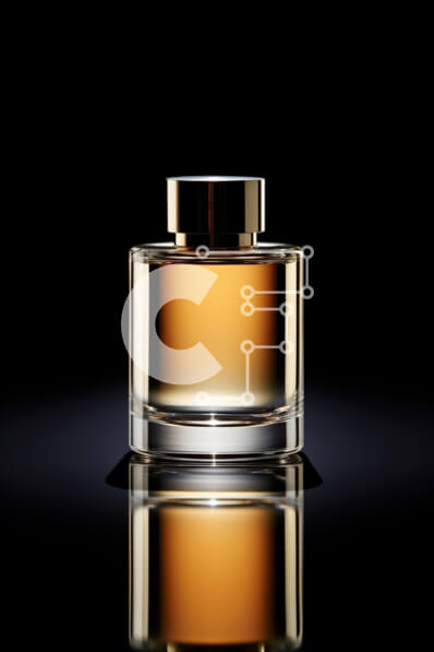 Intra Συλλεκτικό Ξύλινο Παζλ Plywood  4mm - Κομψό γυάλινο μπουκάλι αρώματος σε μαύρο φόντο Σε Ξύλινο Κουτί - Διαστάσεις Puzzle: 10x10 cm – 25 κομμάτια