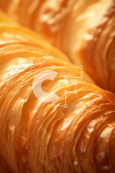 Σετ των 2 Intra Συλλεκτικό Ξύλινο Παζλ Plywood  4mm - Φρεσκοψημένα κρουασάν από κοντά Σε Ξύλινο Κουτί - Διαστάσεις: 10x10 cm – 25 κομμάτια