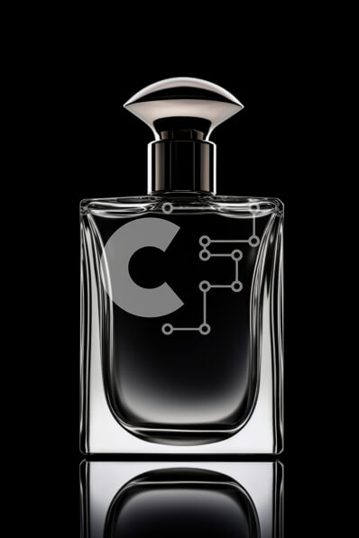 Intra Συλλεκτικό Ξύλινο Παζλ Plywood  4mm - Άδειο μαύρο και ασημί μπουκάλι αρώματος σε μαύρο φόντο Σε Ξύλινο Κουτί - Διαστάσεις Puzzle: 10x10 cm – 25 κομμάτια