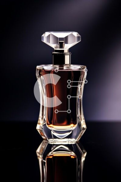 Intra Συλλεκτικό Ξύλινο Παζλ Plywood  4mm - Σκούρο μπουκάλι αρώματος σε κομψό μαύρο φόντο Σε Ξύλινο Κουτί - Διαστάσεις Puzzle: 10x10 cm – 25 κομμάτια